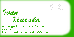 ivan klucska business card